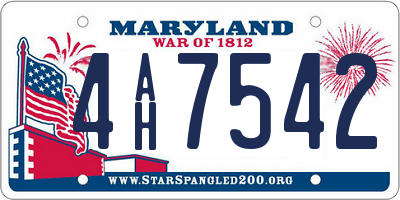 MD license plate 4AH7542