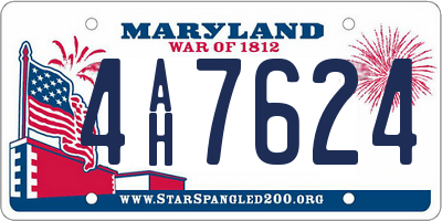 MD license plate 4AH7624