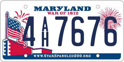 MD license plate 4AH7676