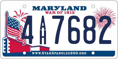 MD license plate 4AH7682