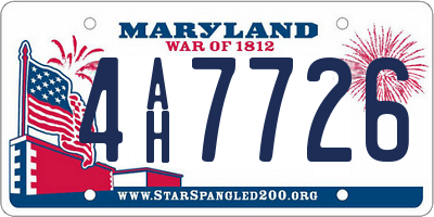 MD license plate 4AH7726