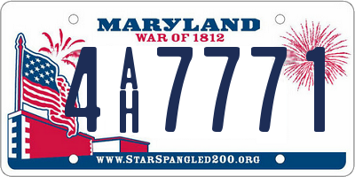 MD license plate 4AH7771
