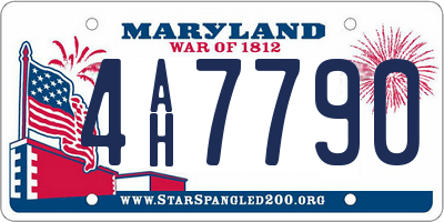 MD license plate 4AH7790