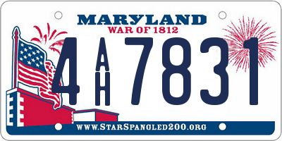 MD license plate 4AH7831