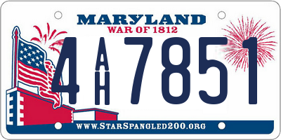 MD license plate 4AH7851