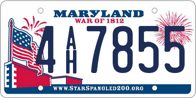MD license plate 4AH7855
