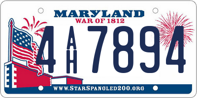 MD license plate 4AH7894