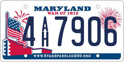 MD license plate 4AH7906