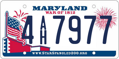 MD license plate 4AH7977