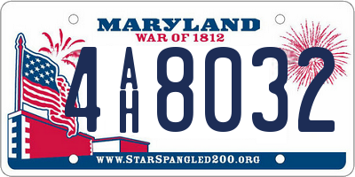 MD license plate 4AH8032
