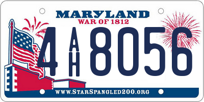 MD license plate 4AH8056