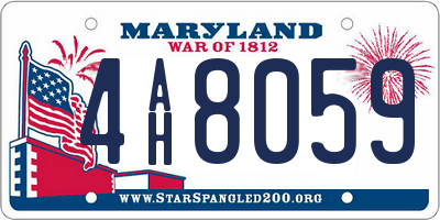 MD license plate 4AH8059