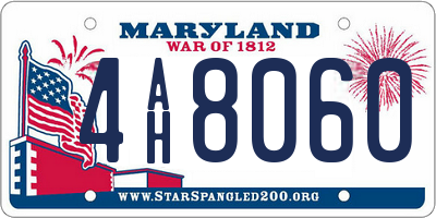 MD license plate 4AH8060