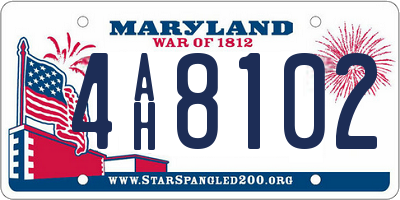 MD license plate 4AH8102