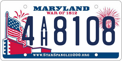 MD license plate 4AH8108