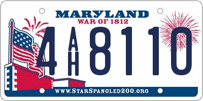 MD license plate 4AH8110