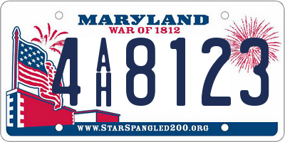 MD license plate 4AH8123