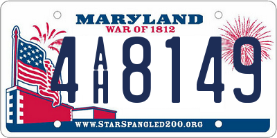 MD license plate 4AH8149