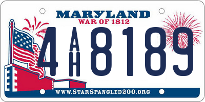 MD license plate 4AH8189