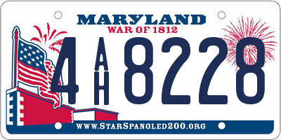 MD license plate 4AH8228