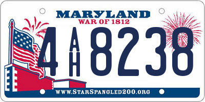 MD license plate 4AH8238