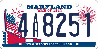 MD license plate 4AH8251