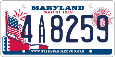 MD license plate 4AH8259