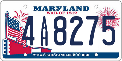 MD license plate 4AH8275