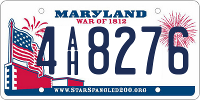 MD license plate 4AH8276