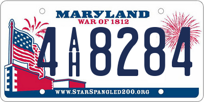 MD license plate 4AH8284