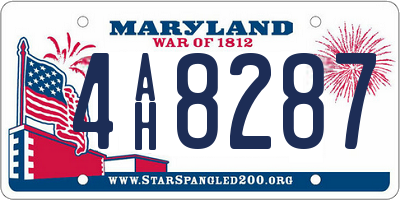 MD license plate 4AH8287