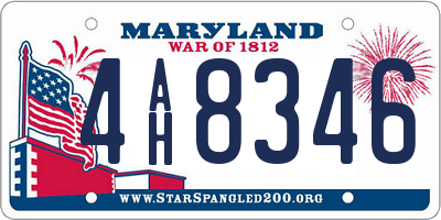 MD license plate 4AH8346