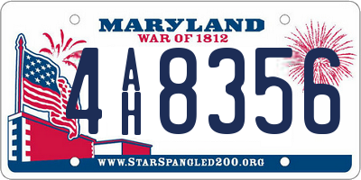 MD license plate 4AH8356