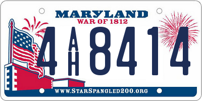 MD license plate 4AH8414