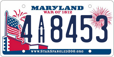 MD license plate 4AH8453