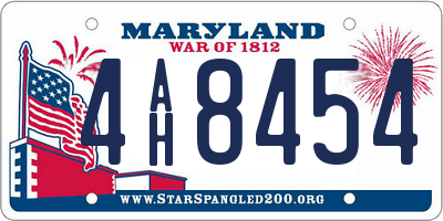 MD license plate 4AH8454