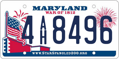 MD license plate 4AH8496