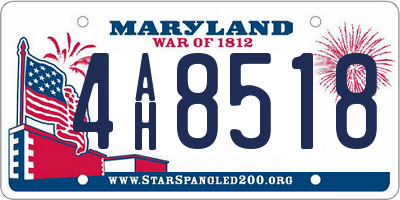 MD license plate 4AH8518