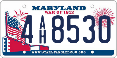 MD license plate 4AH8530