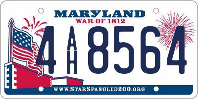 MD license plate 4AH8564