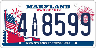 MD license plate 4AH8599