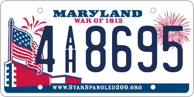 MD license plate 4AH8695
