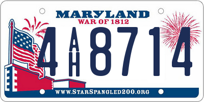 MD license plate 4AH8714