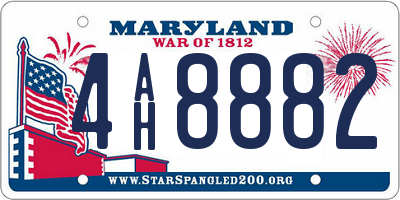 MD license plate 4AH8882