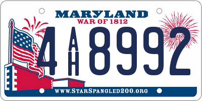 MD license plate 4AH8992