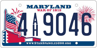 MD license plate 4AH9046