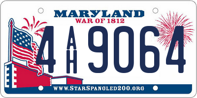 MD license plate 4AH9064