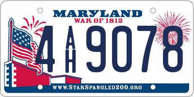 MD license plate 4AH9078