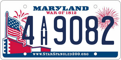MD license plate 4AH9082