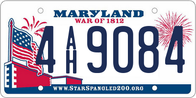 MD license plate 4AH9084